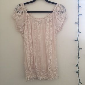 Cream Lace Top